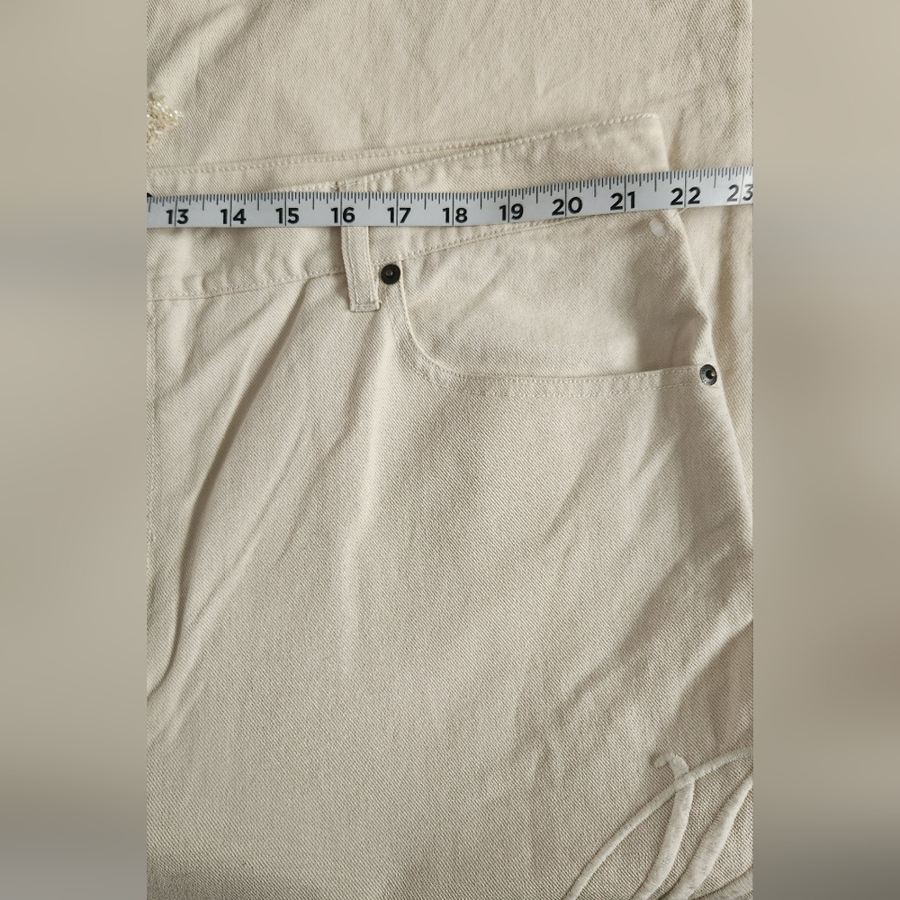 NWOT Lauren Ralph Lauren Cropped Wide Leg Embroidered Raw Hem Size 18W - Picture 5 of 11